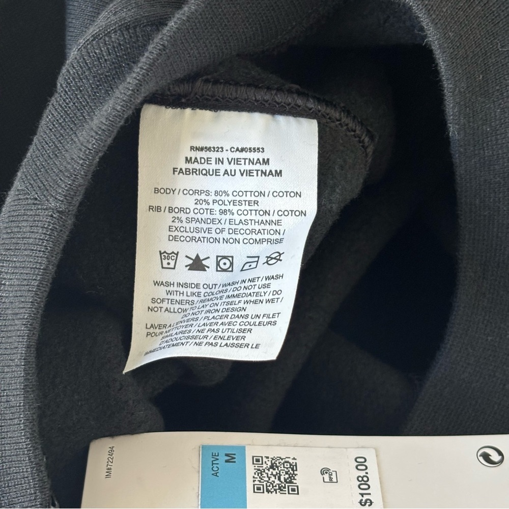 NWT Air Jordan Womens Flight Fleece Crop Sweatshirt Black Logo Pullover Hoodie M - Picture 13 of 13